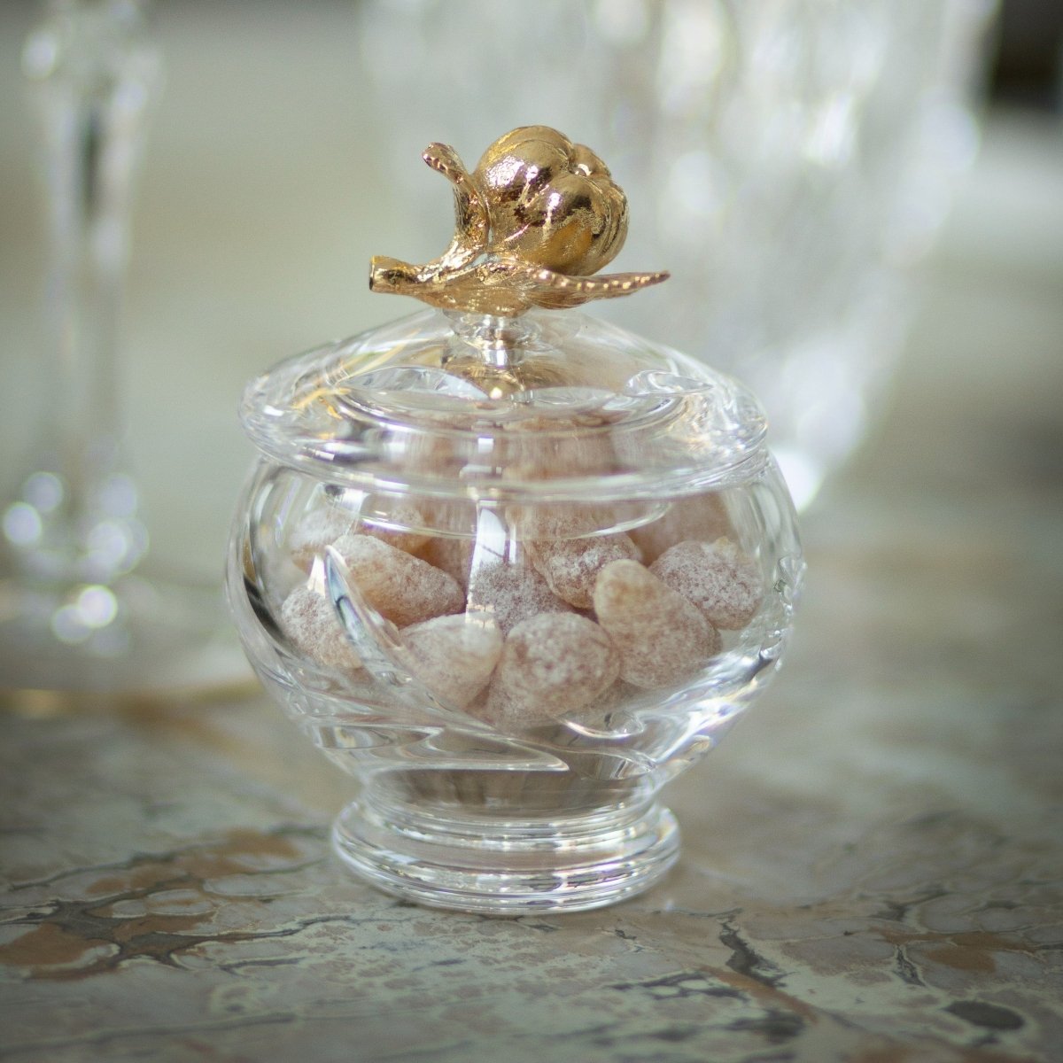 Pomme Bonbonnière avec bronze Bonbonnière