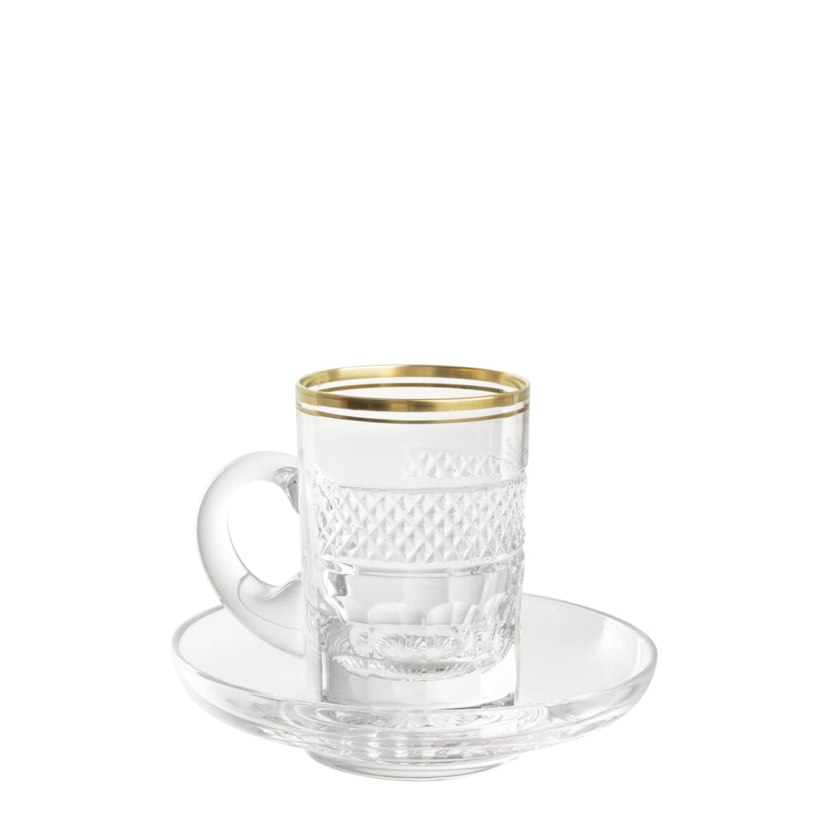 Cantate - Tasse à thé avec soucoupe - Cristallerie de Montbronn-Tasse à thé avec soucoupe