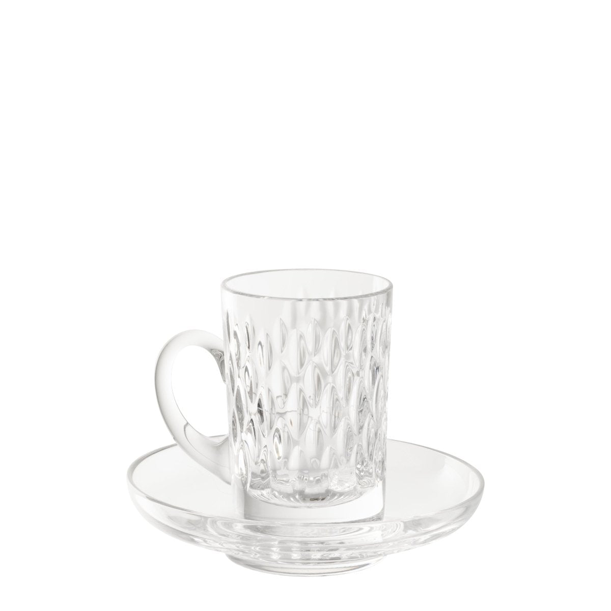 Flamme - Tasse à thé avec soucoupe - Cristallerie de Montbronn-Tasse à thé avec soucoupe
