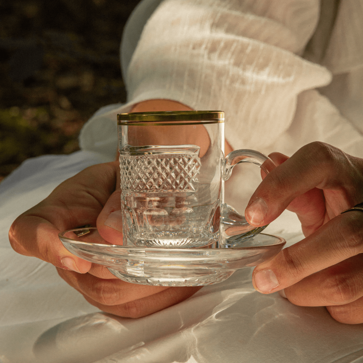 Cantate - Tasse à thé avec soucoupe - Cristallerie de Montbronn - Tasse à thé avec soucoupe