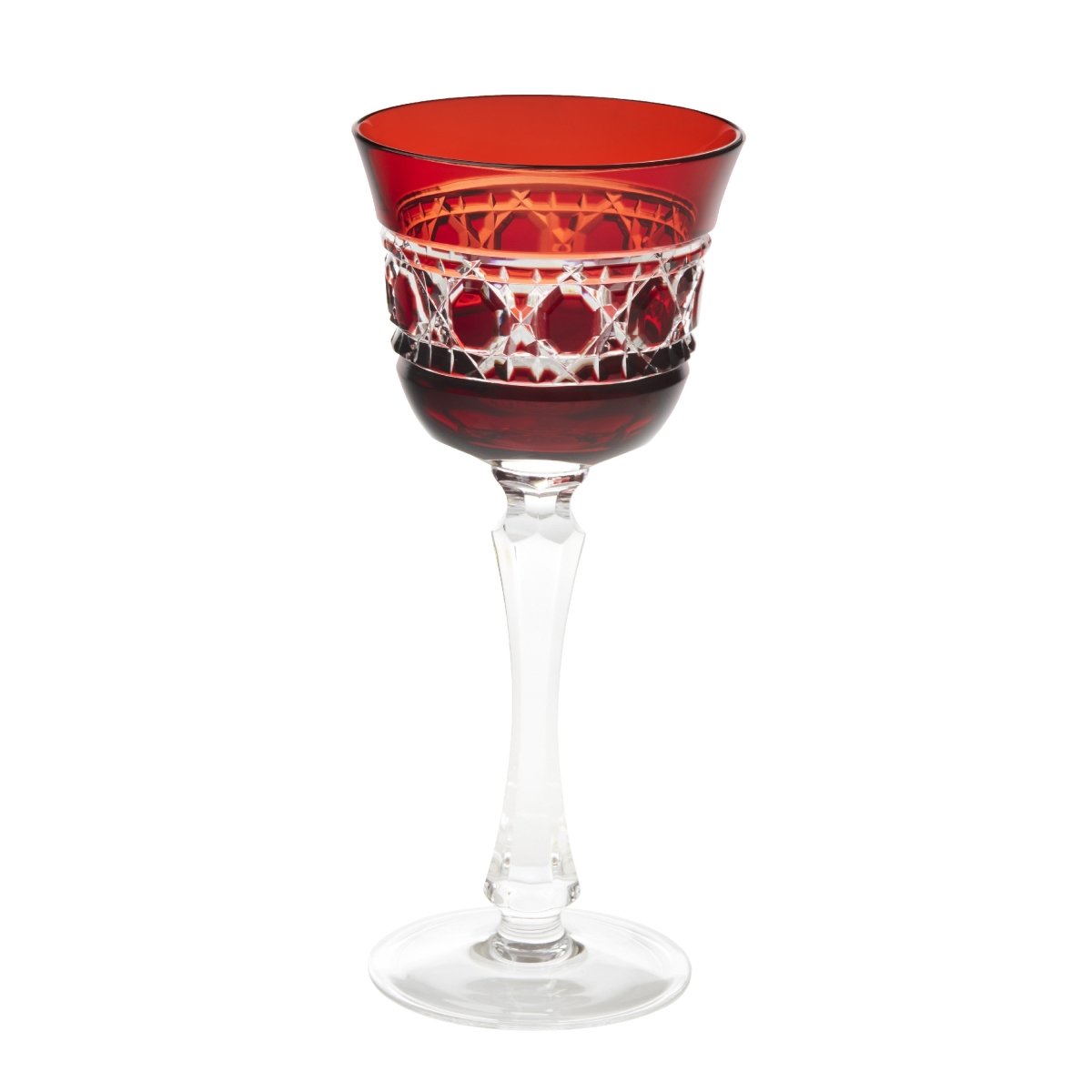 Cristallerie de Montbronn Verre à vin rouge Rouge foncé Jacquard - Verre à vin rouge